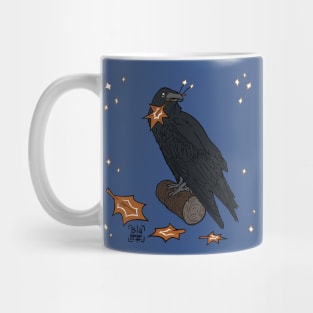 Crow and Starts and Autumn Leaves Mug